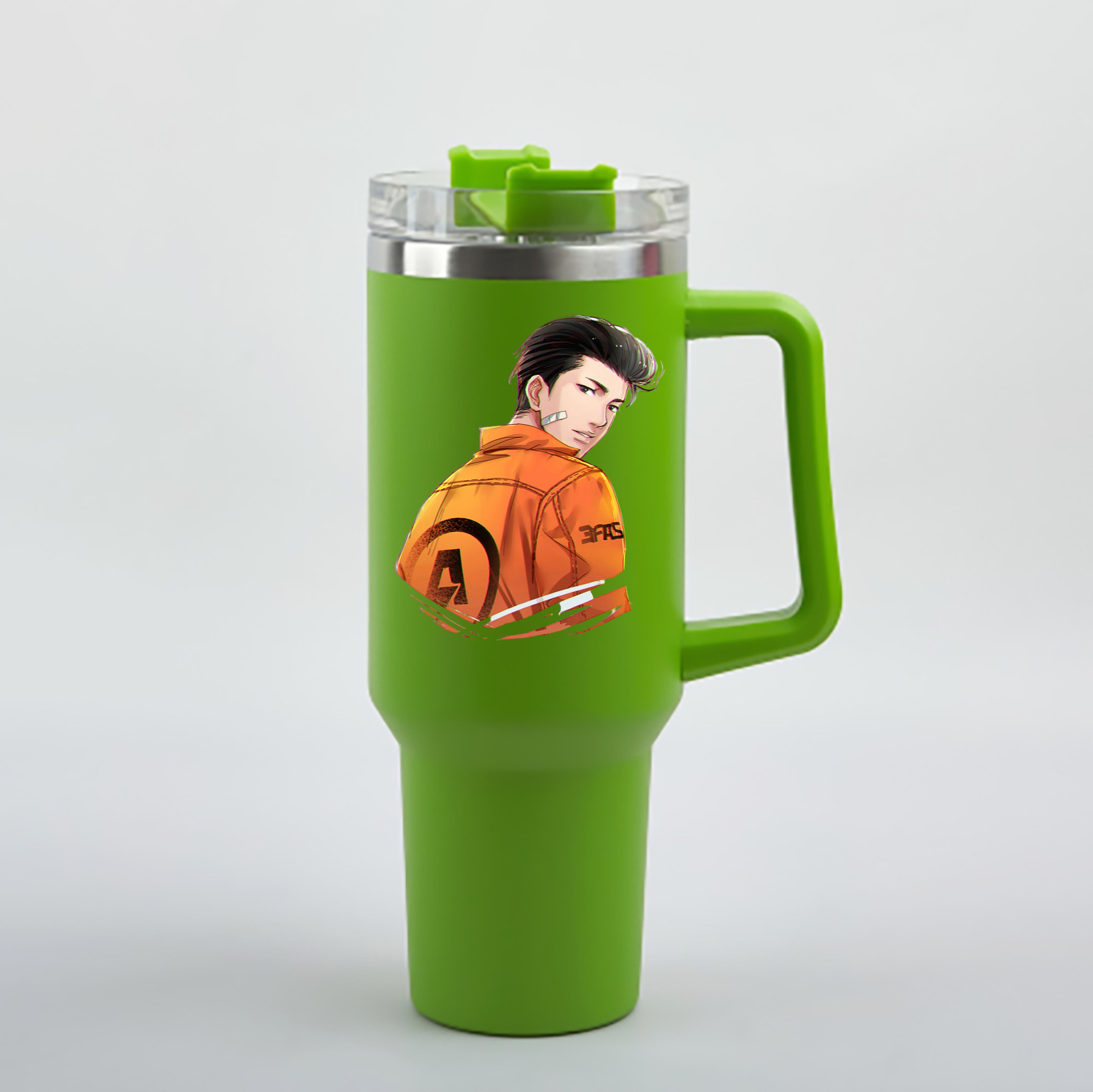 （画像用） SLAM DUNK／スラムダンク 1200mL車用タンブラー - クリスタルステッカー（プラスチックストロー付き）